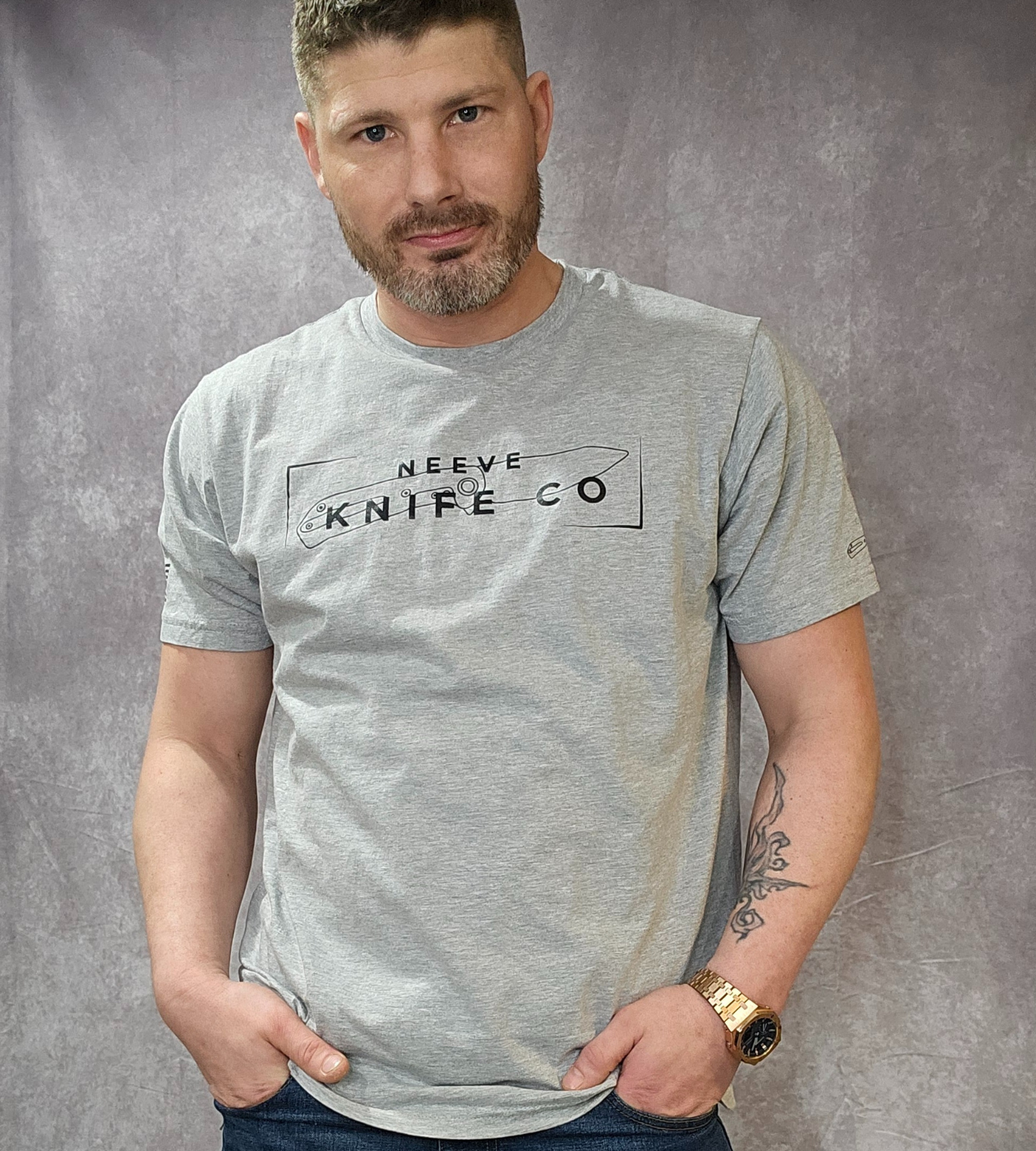 Knife Schematic Tee - Light Gray