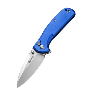 SENCUT ArcBlast Flipper & Button Lock (Bright Blue Aluminum Handle) - S22043B-3