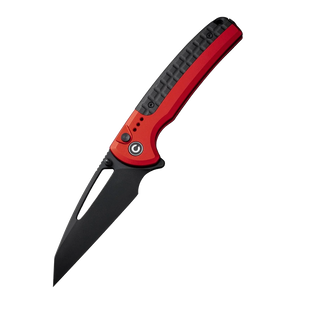 CIVIVI Sentinel Strike Flipper & Button Lock Knife (Red Aluminum Handle)