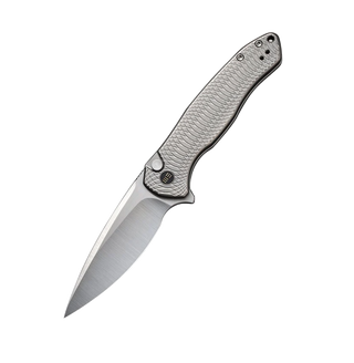 WE Knife Co. Kitefin Button Lock (Gray/Satin Titanium)