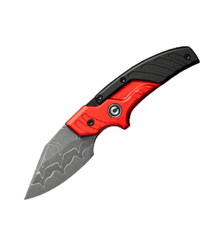 CIVIVI Typhoeus Adjustable Fixed Blade (Red, Black Aluminum Handle & Damascus)